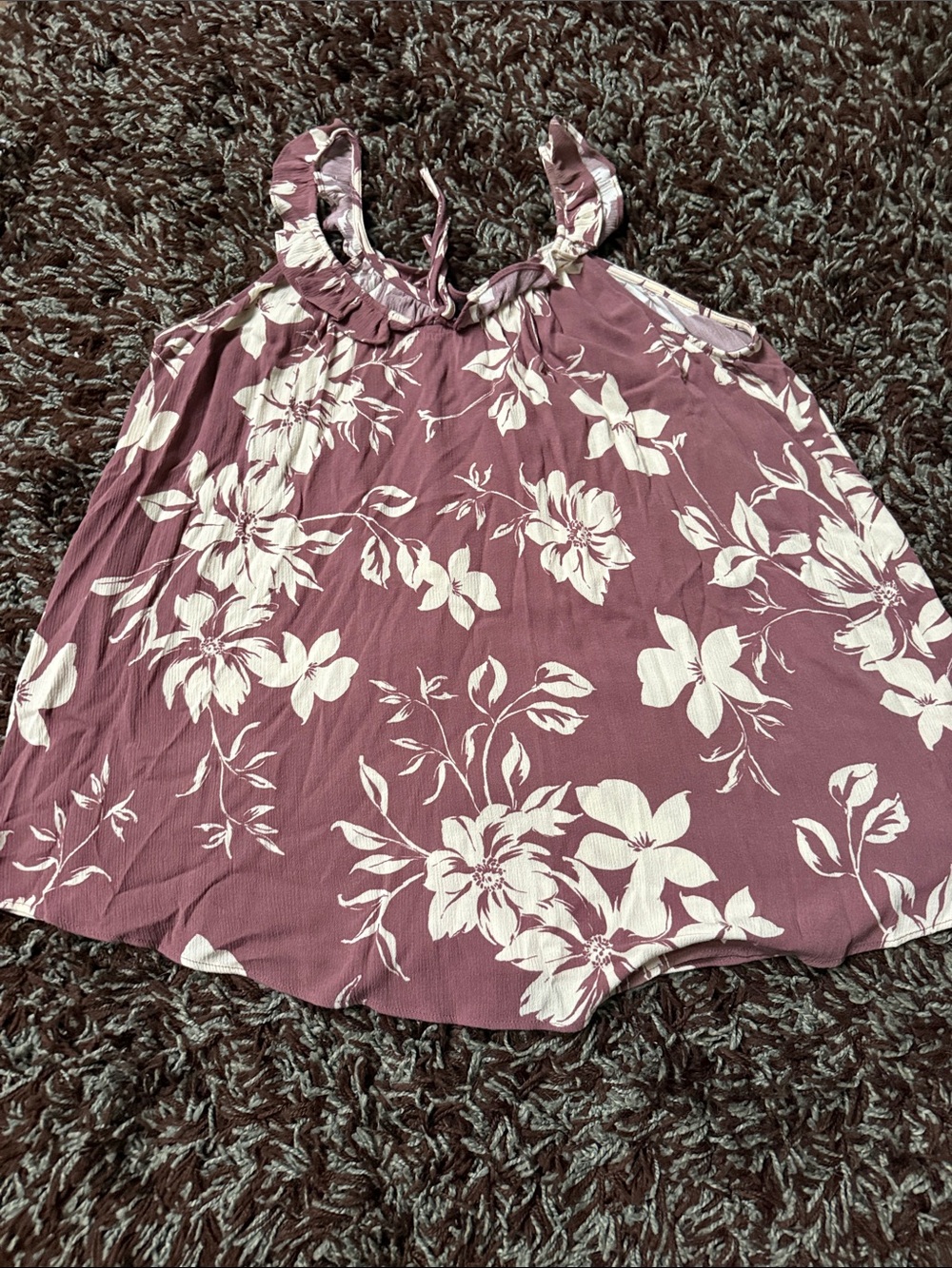torrid Mauve Floral Ruffle Halter Camisole